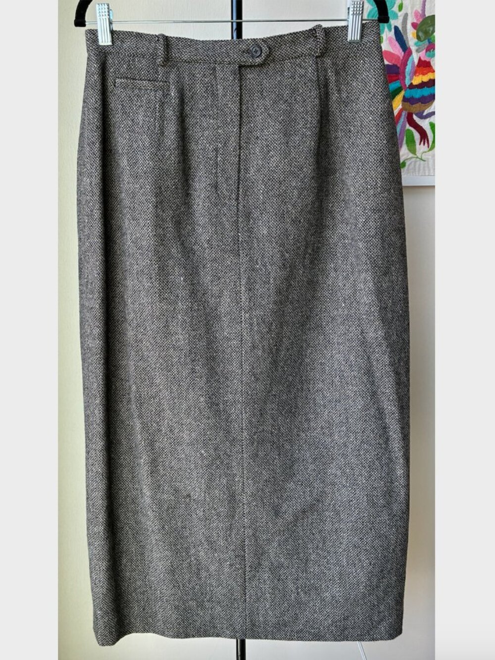 Lauren Ralph Lauren Vintage Petite Gray Wool Midi Lined Skirt - Size 14P